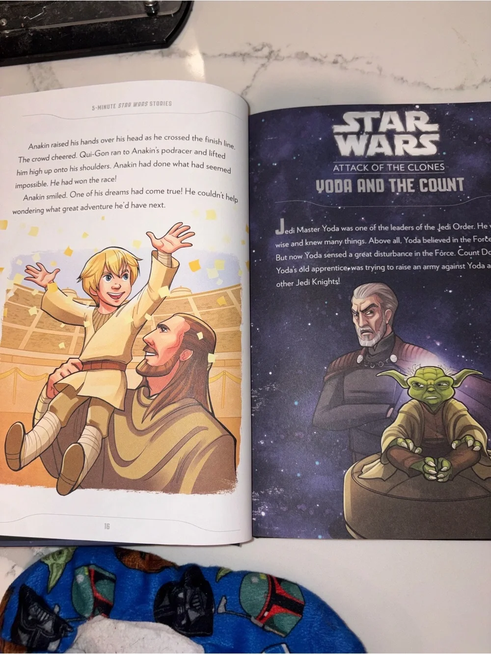 Kids Blue Star Wars Character Slip-On Socks with Five minute Star Wars stories